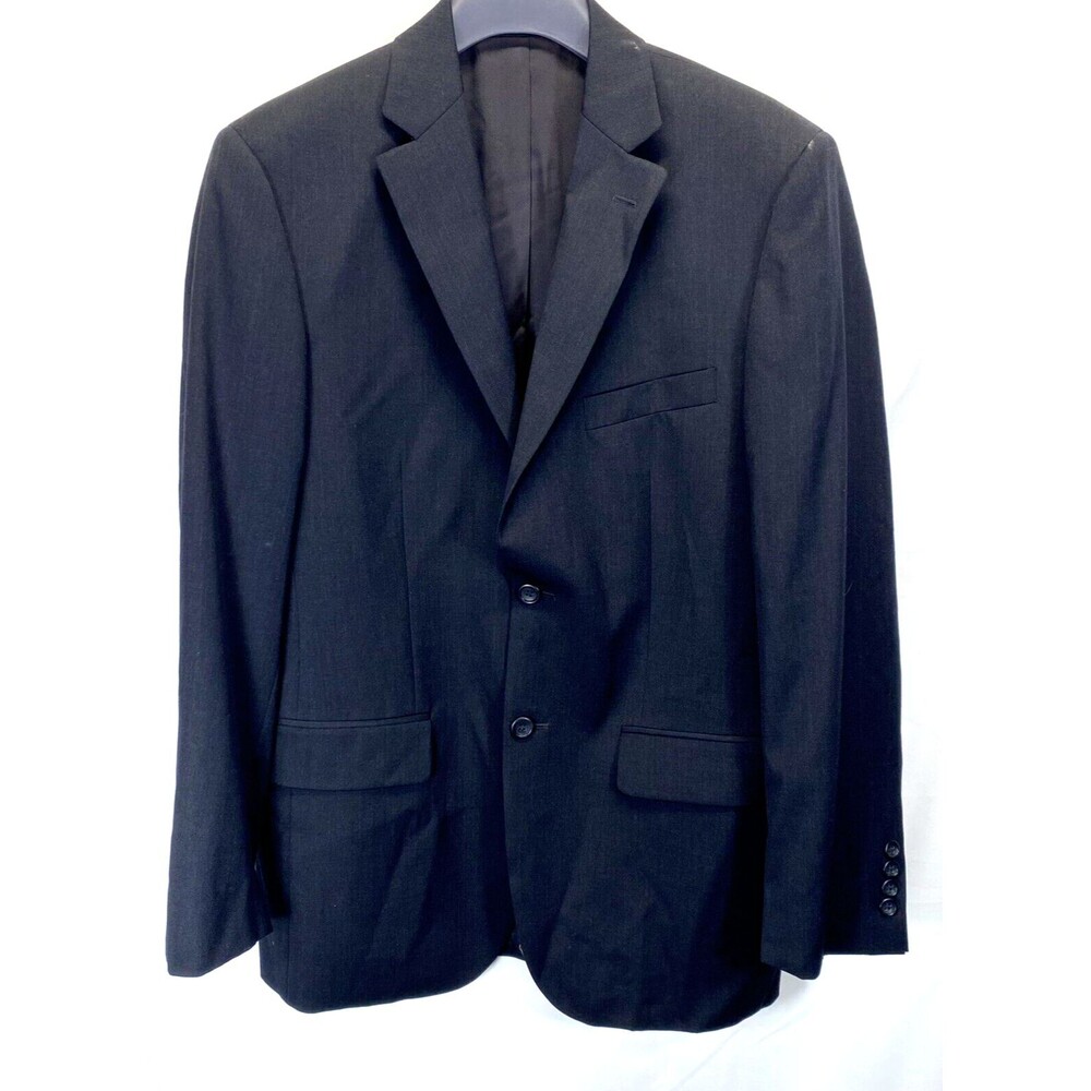 Pronto Uomo Men's 38R Suit Jacket Black Wool 2 Button Blazer RN77219